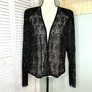 Elegant Embellished Long Sleeve Floral Shrug